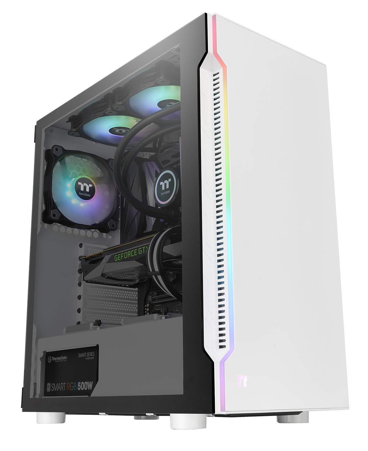 Genuine Thermaltake H200 TG Snow RGB ATX Mid Tower Cabinet with Tempered Glass Window and USB 3.0 Ports