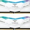 Available Now TeamGroup T Force Delta RGB 32GB (2x16GB) DDR5 White Memory FF4D532G6400HC40BDC01