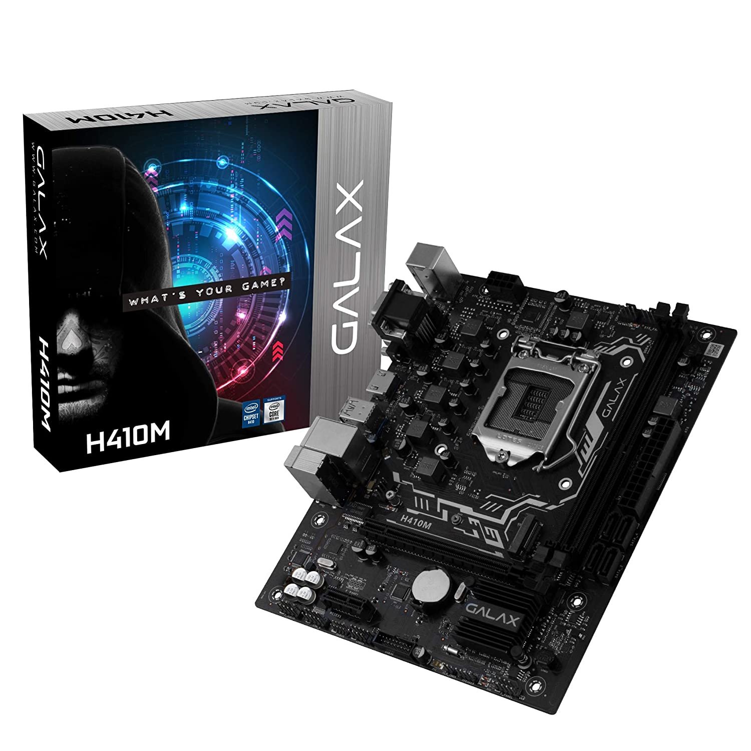 Available Now Galax H410M Intel LGA1200 M ATX Motherboard with PCIe 3.0 M.2 HDMI and USB 3.1
