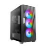 Best ANTEC DF700 FLUX ARGB (ATX) MID TOWER CABINET WITH TEMPERED GLASS SIDE PANEL AND ARGB CONTROLLER (BLACK)