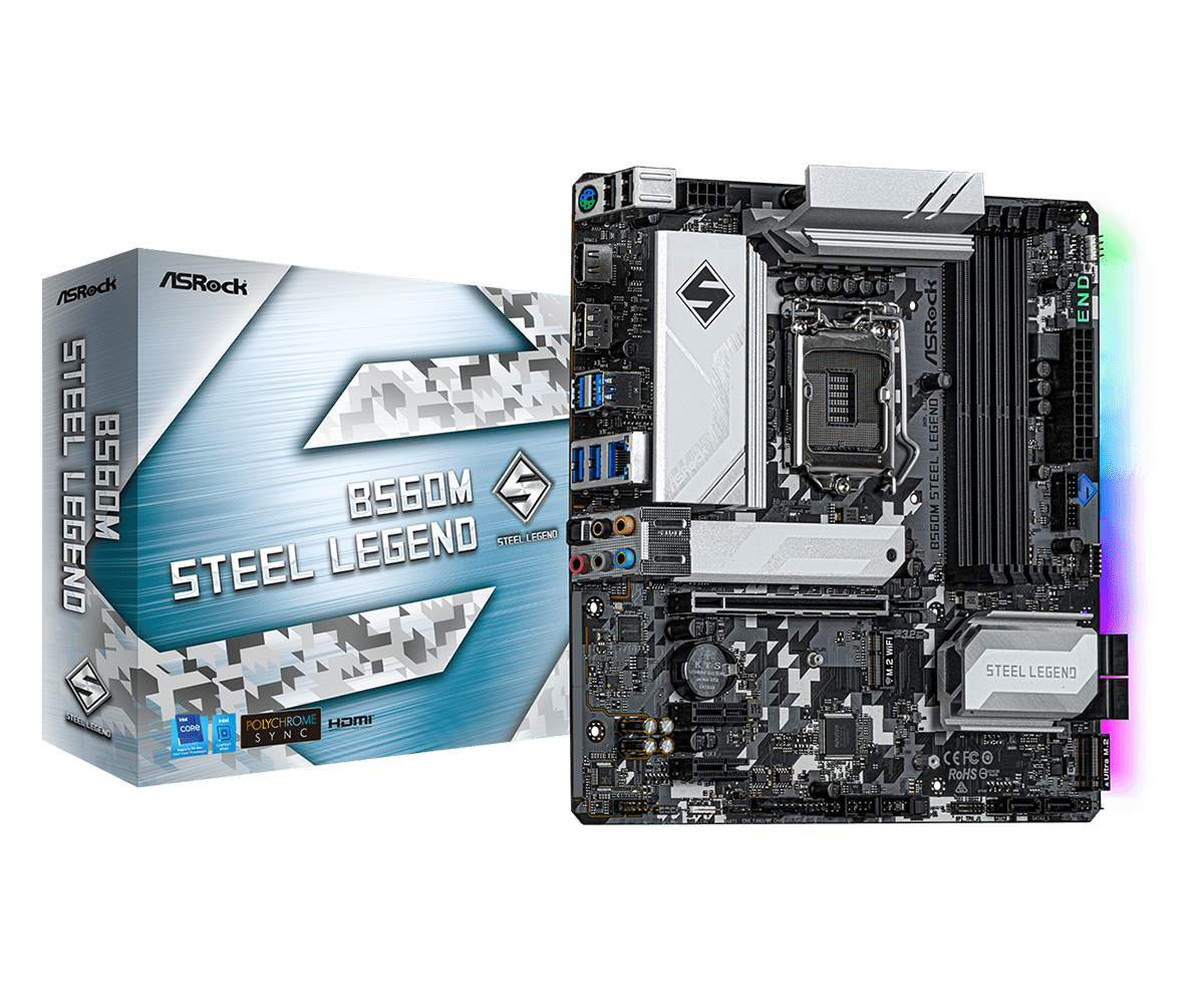 Original ASRock B560M Steel Legend Socket LGA 1200 Micro ATX Motherboard