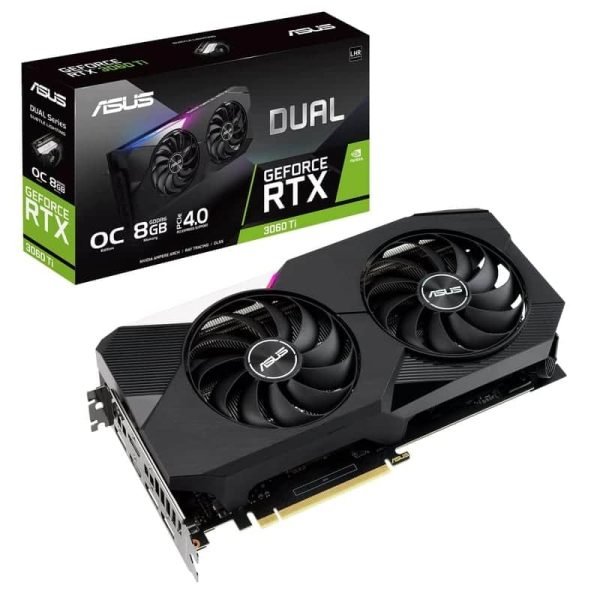 Available Now Asus Dual Nvidia GeForce RTX 3060 Ti V2 OC Edition 8GB GDDR6 Graphics Card LHR
