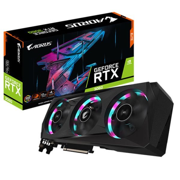 New Model Gigabyte Aorus Nvidia RTX 3060 Elite 12GB GDDR6 Graphics Card (rev. 1.0)