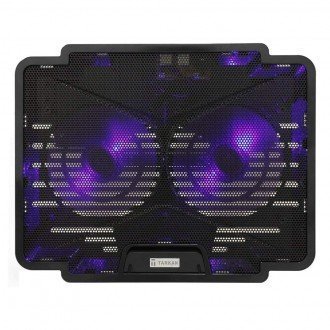 Genuine TARKAN DUAL FAN COOLING PAD WITH DUAL LED FAN CONTROL SWITCH USB 2.0 HUB MULTI ANGLE STAND SUITABLE FOR UPTO 15.6 INCH LAPTOPS